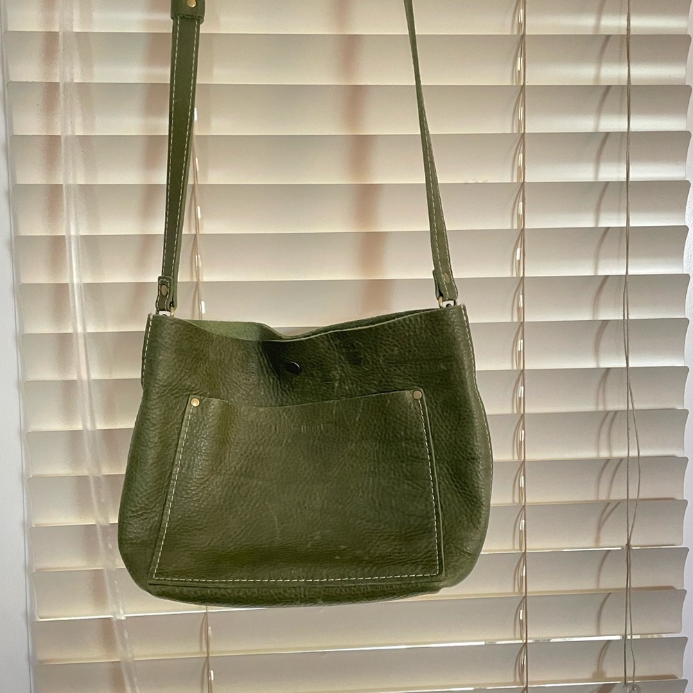 Portland Leather Modified Mini Crossbody Bag in Kiwi